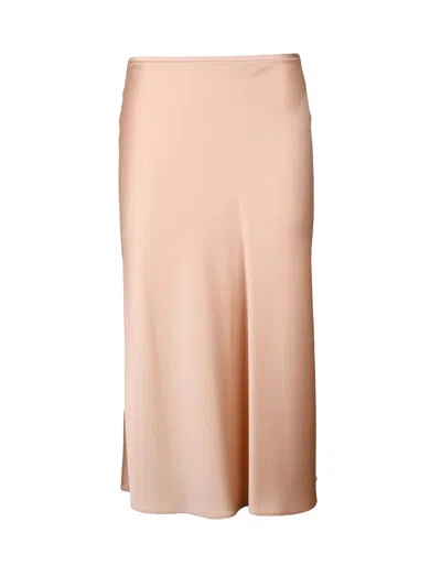 Blumarine Fluid Midi Skirt With Satin Finish In Pink