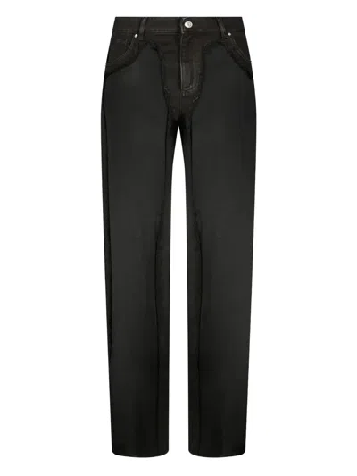 Blumarine Frayed-detailing Jeans In Black