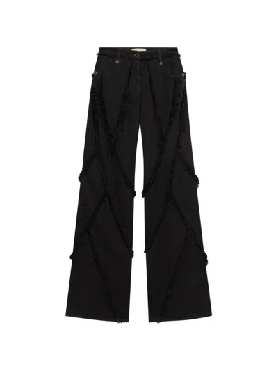 Blumarine Frayed Jeans In Black