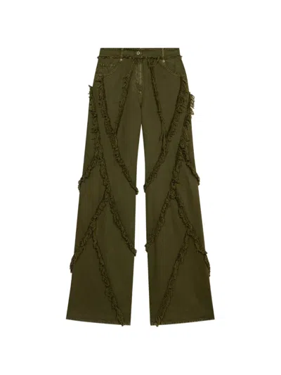 Blumarine Frayed Jeans In Green