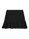 Blumarine Bouclé Knit Lurex Skirt With Frayed Hem