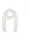 Blumarine Fringed Crochet Scarf In White