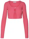 BLUMARINE FUCHSIA VISCOSE BLEND CROPPED SWEATER