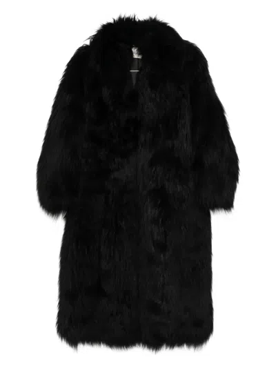 Blumarine Fur Coat In Black