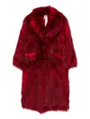 Blumarine Fur Coat In Red