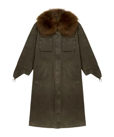 BLUMARINE FUR-COLLAR PARKA COAT