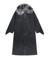 Blumarine Fur-trimmed Parka In Black