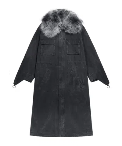 BLUMARINE FUR-TRIMMED PARKA
