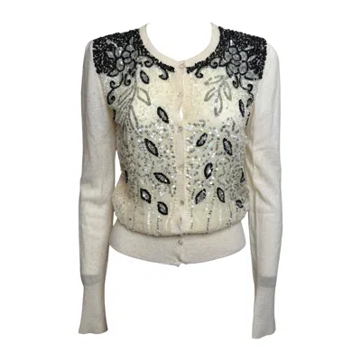 Pre-owned Blumarine F/w 2001 Sequined Cashmere Blend Cardigan In Gray