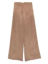 Blumarine Gabardine Trousers In Brown