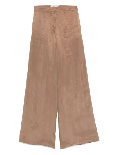 Blumarine Gabardine Trousers In Brown
