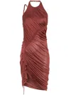 Blumarine Woman Midi Dress Rust Size 8 Viscose In Red