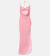 Blumarine Georg Embellished Maxi Dress In Pink Peony