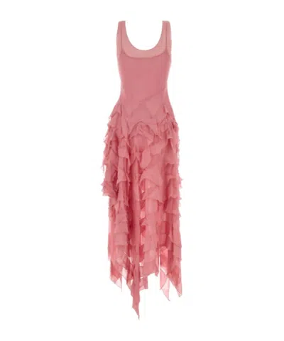 Blumarine Ruffled Maxi Dress In Pink