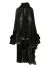 Blumarine Georgette Asymmetric Blouse In Schwarz