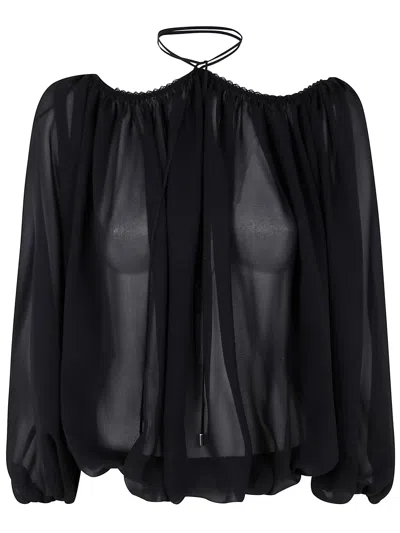 Blumarine Georgette Blouse In Black