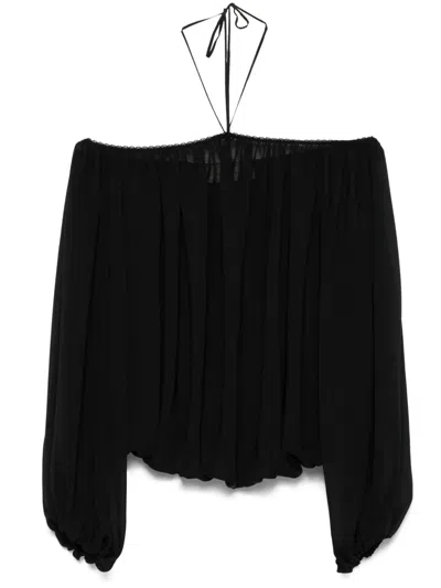 Blumarine Georgette Blouse In Black