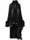 Blumarine Georgette Asymmetric Blouse In Black