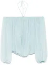 Blumarine Georgette Blouse In Blue