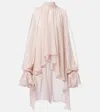 Blumarine Asymmetric Georgette Blouse In Pink