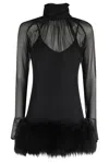 Blumarine Georgette Dress With Bow Tie In Black