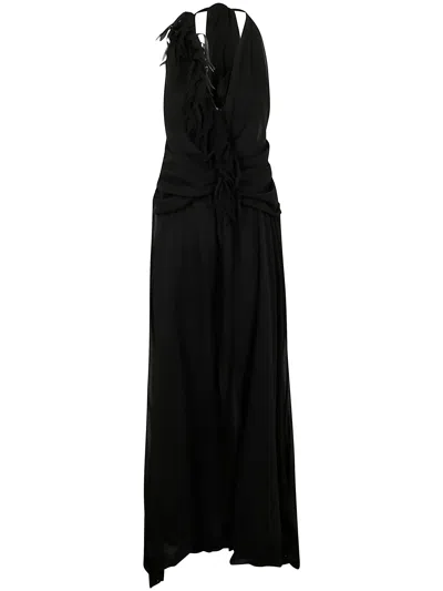 BLUMARINE BLUMARINE GEORGETTE DRESS WITH FRINGE