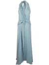 Blumarine Georgette Dress With Fringe In Ticino