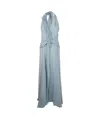 Blumarine Georgette Dress With Fringe In Ticino