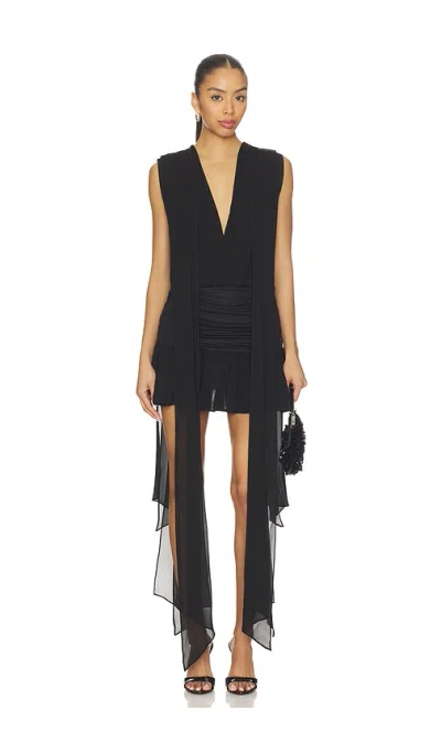 Blumarine Georgette Dress With Jersey In Black