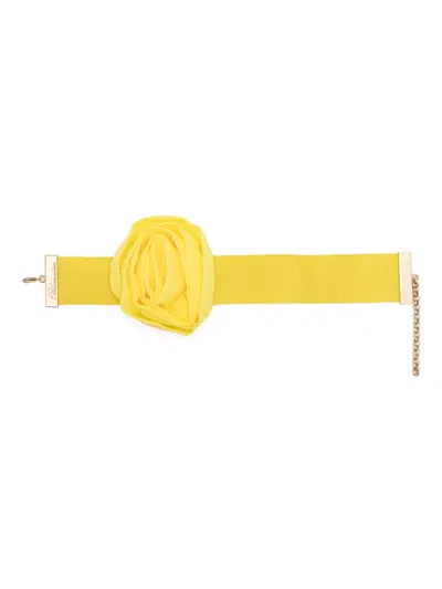 Blumarine Georgette Rose Necklace In Yellow