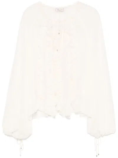 Blumarine Georgette Ruffled Blouse In White
