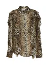 Blumarine Silk Chiffon Leopard Shirt