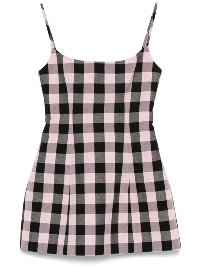 Blumarine Gingham-check Mini Dress In Pink