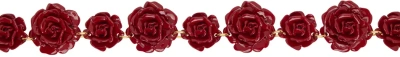 Blumarine Gold & Red Rose Resin Belt In N0314 Rouge Noir