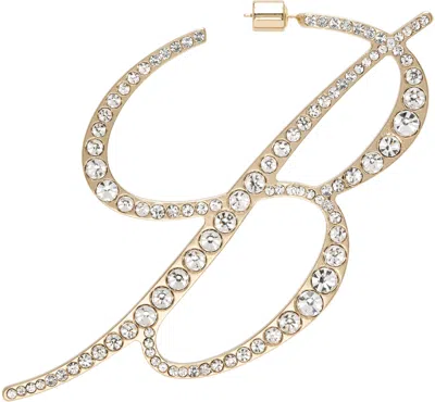 Blumarine B Logo Crystal Mono Earring In Gold,crystal