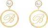 Blumarine Gold Faux-pearl Earrings In A1078 Ivory/gold