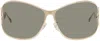 Blumarine Gold Wraparound Sunglasses In N0835 Gold