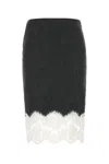 Blumarine Stretch Viscose Blend Skirt With Lace Trim