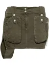 Blumarine Olive Green Medium Waist Miniskirt In Green