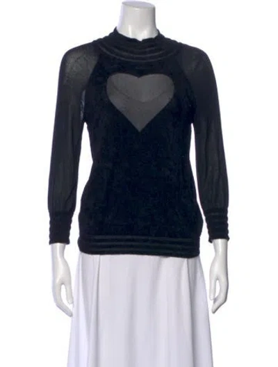 Pre-owned Blumarine Graphic Print Crew Neck Sweater In Green