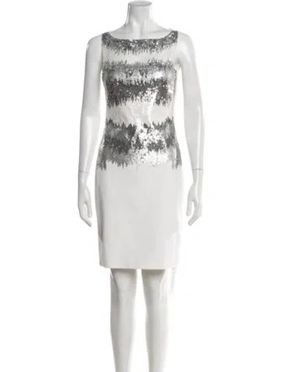 Pre-owned Blumarine Graphic Print Mini Dress In White