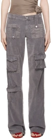 Blumarine Gray Cargo Pocket Trousers In N0966 Shark