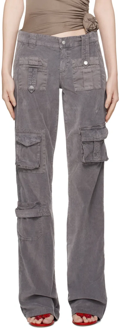 Blumarine Gray Cargo Pocket Trousers In N0966 Shark