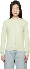 Blumarine Green Cashmere Cardigan In N0473 Canary Green