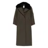 Blumarine Green Coat With Classic Lapels And Removable Collar In Wool Blend Woman In Green