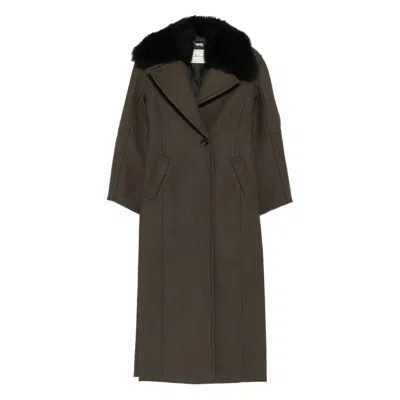 BLUMARINE BLUMARINE GREEN COATS - SINGLE BREASTED COATS WOMEN