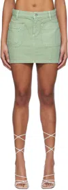 Blumarine Green Five-pocket Miniskirt In N0400 Sage Green