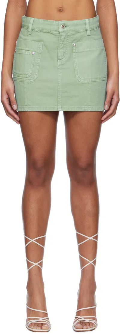 BLUMARINE GREEN FIVE-POCKET MINISKIRT