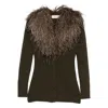 Blumarine Knitted Cardigan In Brown