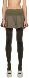 Blumarine Green Rhinestone Miniskirt In N0567 Vetiver